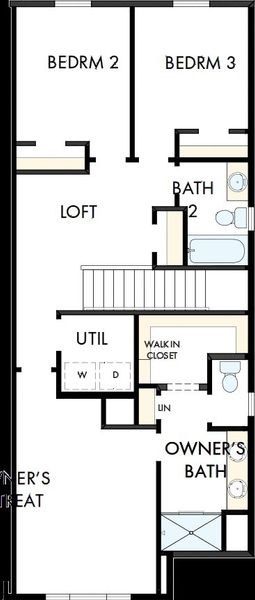 2D floor plan layout of this home in Hardy Pond Townhomes, Rock Hill, SC (Image 3).