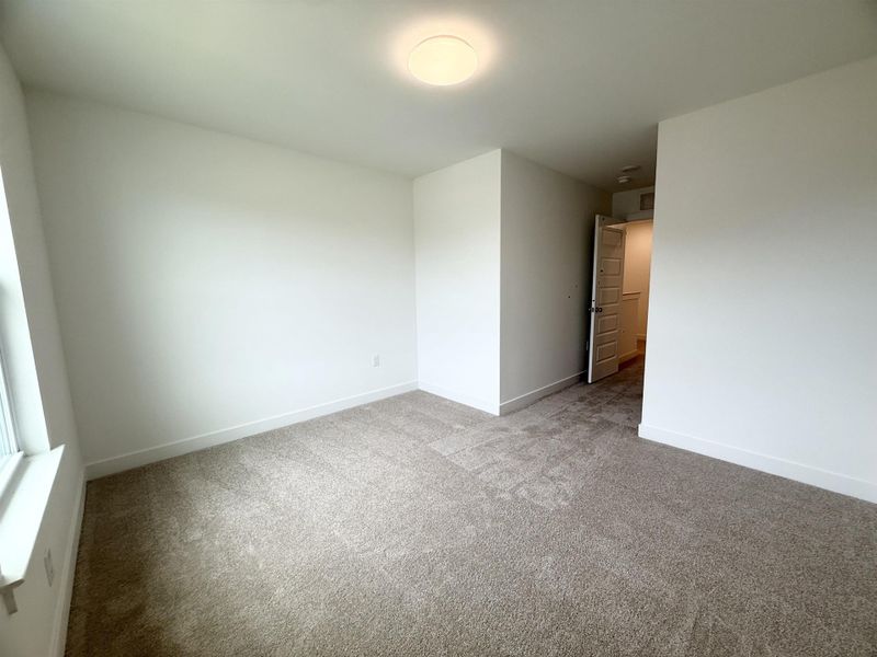 Carpeted spare room with baseboards Carpeted spare room with baseboards