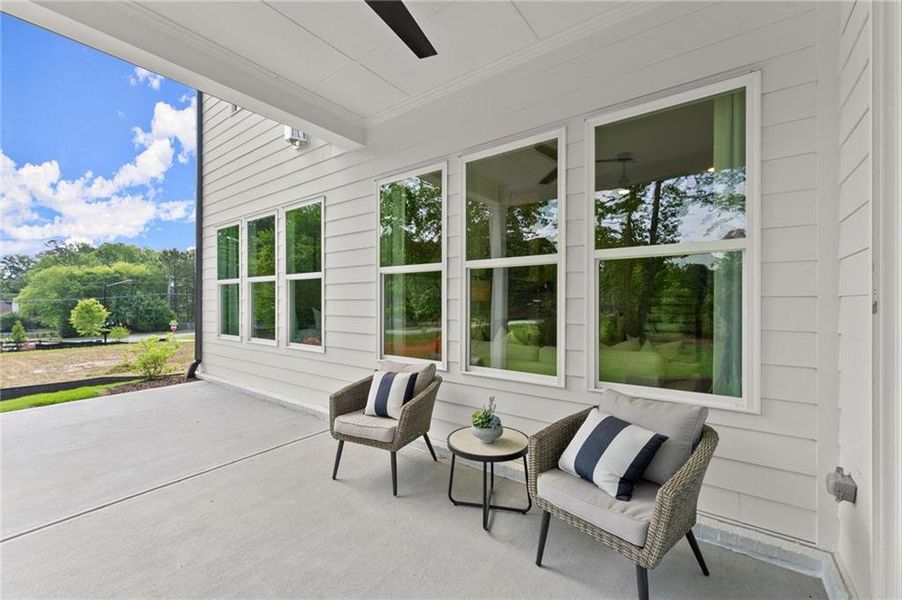 Exterior details and patio area of a home in Hillgrove Preserve, Powder Springs (Image 31).