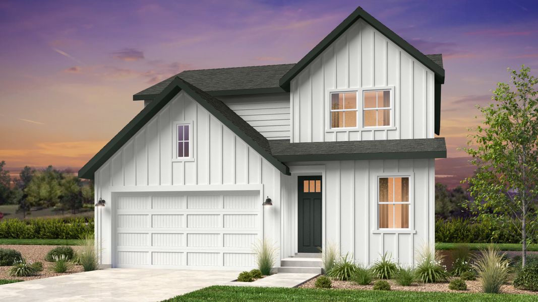 Representative exterior photo of a completed home built from the Estes by Taylor Morrison in Sky Ranch, Aurora, CO (Image 19).