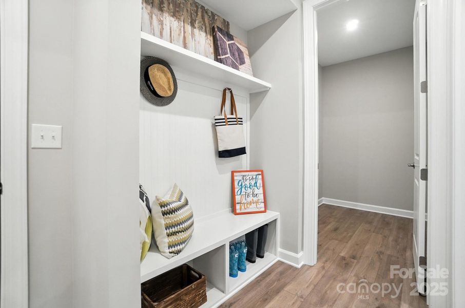 Drop Zone and Storage Room at Garage Door Drop Zone and Storage Room at Garage Door