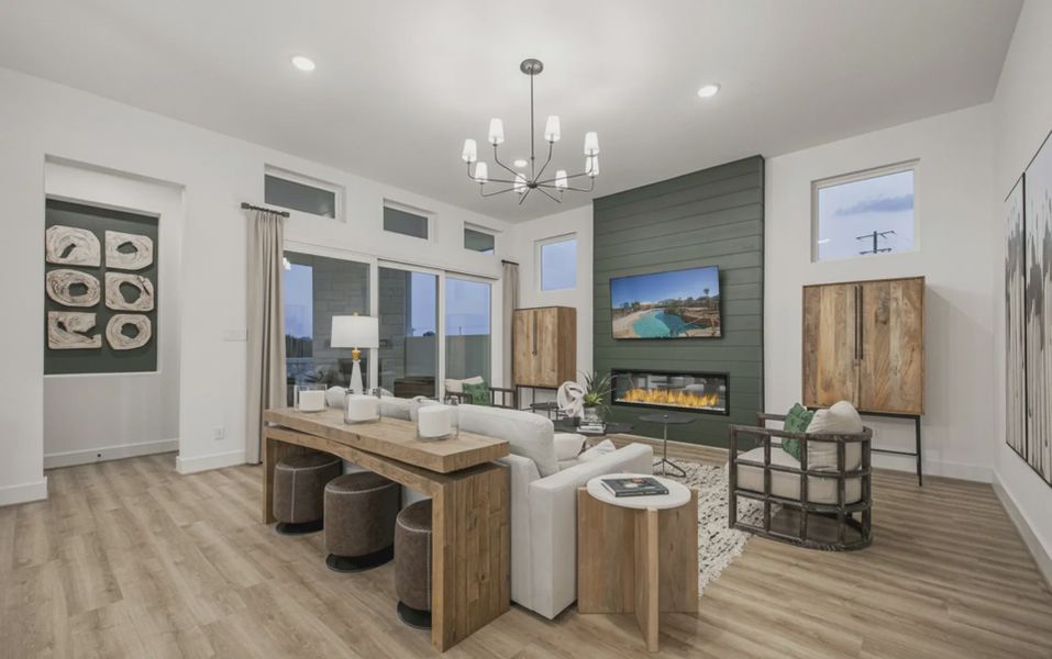 Representative furnished interior of a home built from the Adelaide by Chesmar Homes in Mesa Western, Cibolo (Image 3).