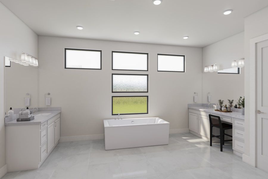 Representative furnished interior of a home built from the Salerno by Tri Pointe Homes in Woodson’s Reserve, Spring (Image 25).