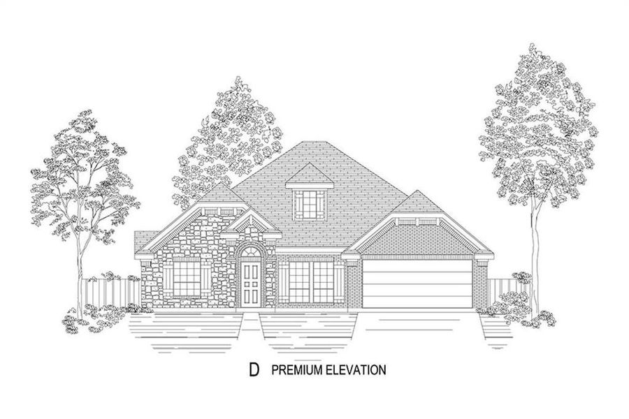 Exterior rendering of this home design in High Country, Burleson, TX (Image 2). Exterior rendering of this home design in High Country, Burleson, TX (Image 2).