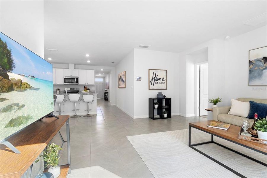 Furnished interior view inside a new home in Oak Leaf Preserve, New Smyrna Beach (Image 10). Furnished interior view inside a new home in Oak Leaf Preserve, New Smyrna Beach (Image 10).
