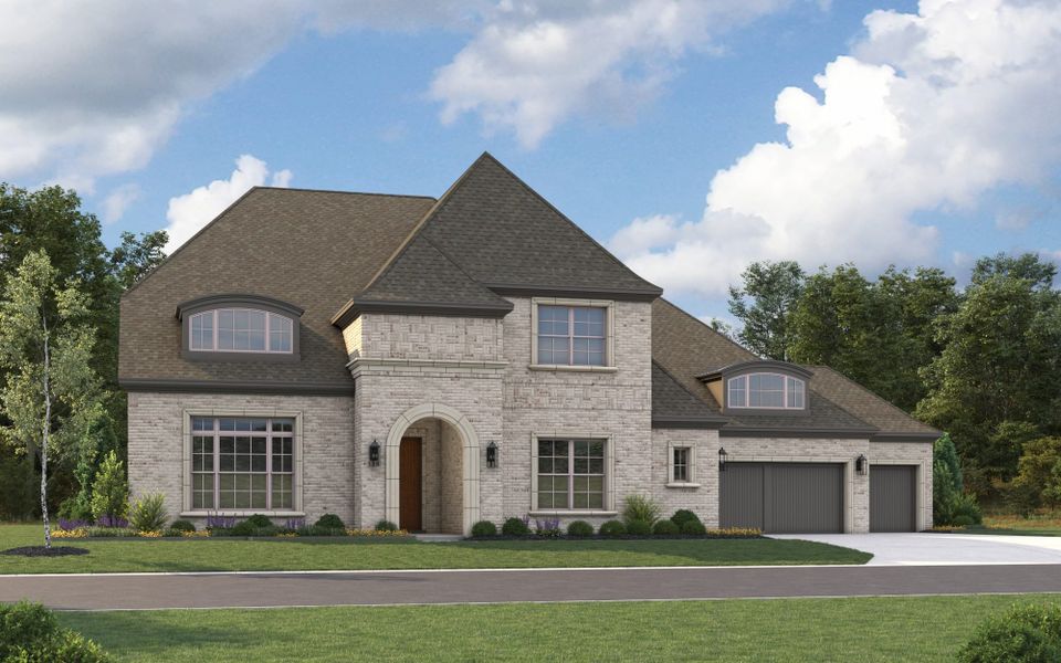 Representative exterior photo of a completed home built from the 7031 by Tradition Homes in Mustang Lakes, McKinney, TX (Image 20). Representative exterior photo of a completed home built from the 7031 by Tradition Homes in Mustang Lakes, McKinney, TX (Image 20).