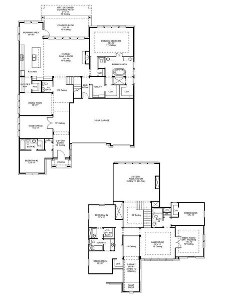 2D floor plan layout of this home in Legacy Prairie at Katy Court, Katy, TX (Image 2). 2D floor plan layout of this home in Legacy Prairie at Katy Court, Katy, TX (Image 2).