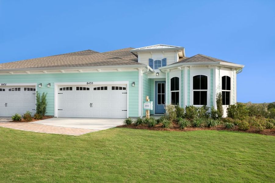 Representative exterior photo of a completed home built from the Nevis by Minto Communities in Latitude Margaritaville Watersound, Panama City Beach, FL (Image 1). Representative exterior photo of a completed home built from the Nevis by Minto Communities in Latitude Margaritaville Watersound, Panama City Beach, FL (Image 1).