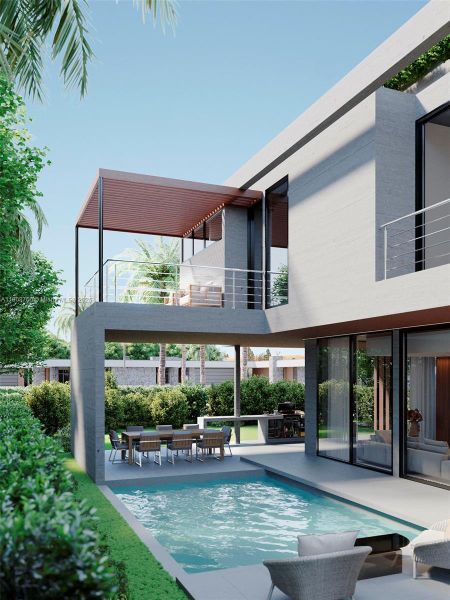 Exterior details and patio area of a home in , Miami (Image 21). Exterior details and patio area of a home in , Miami (Image 21).