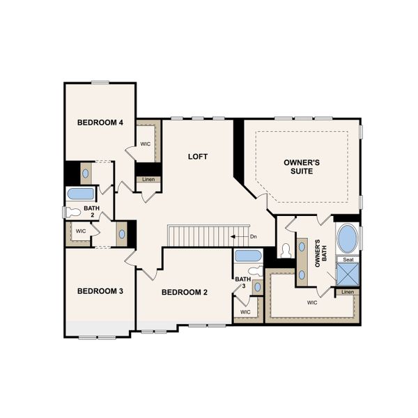 2D floor plan layout of this home in Slatewood, Murfreesboro, TN (Image 3).