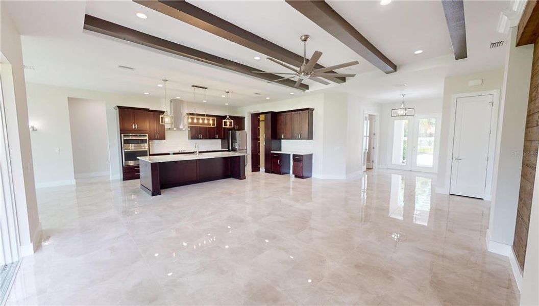 Great room and kitchen Great room and kitchen