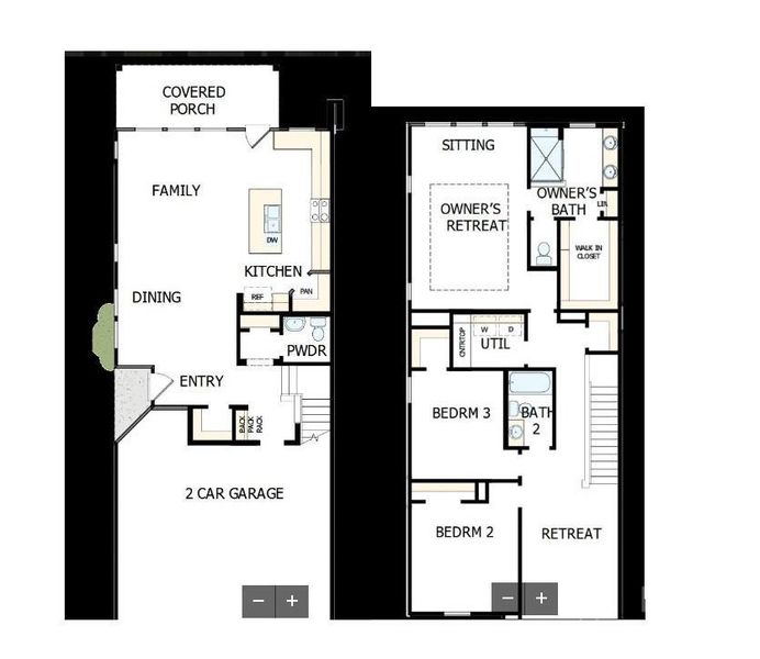 2D floor plan layout of this home in Westview Towns, Waxhaw, NC (Image 4).