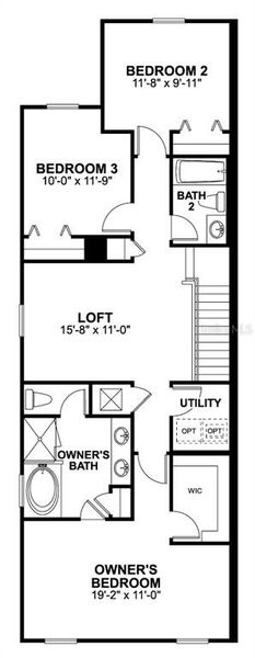2D floor plan layout of this home in Tyson Ranch, Orlando, FL (Image 4).