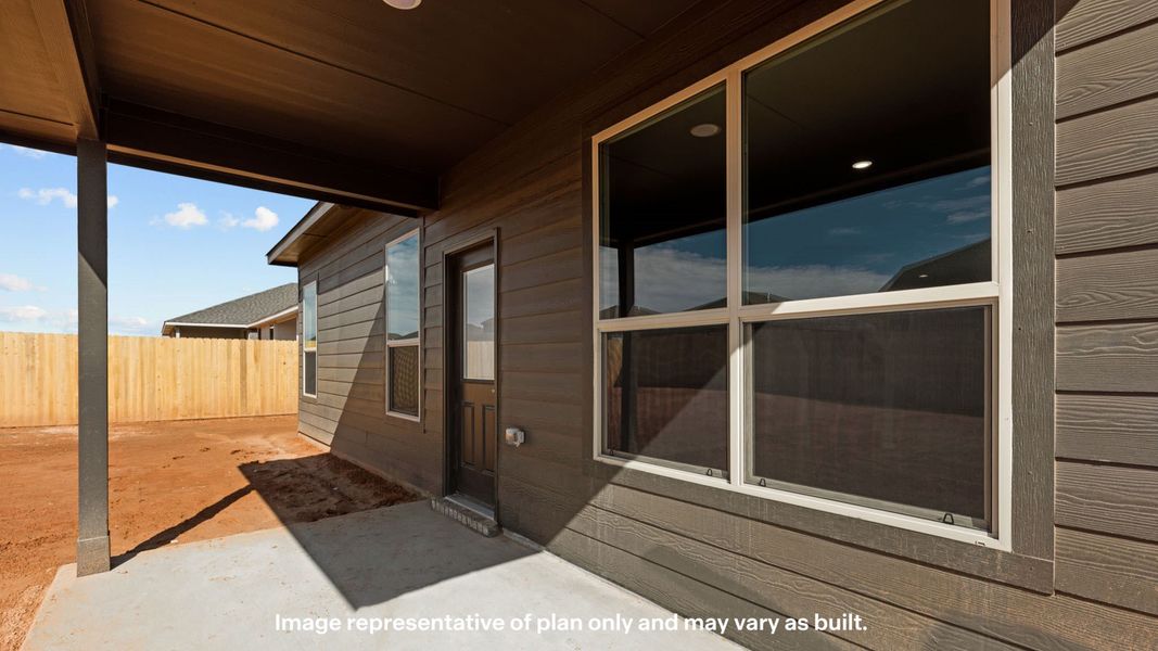 Exterior details and patio area of a home in Yukon Ridge, Odessa (Image 3).