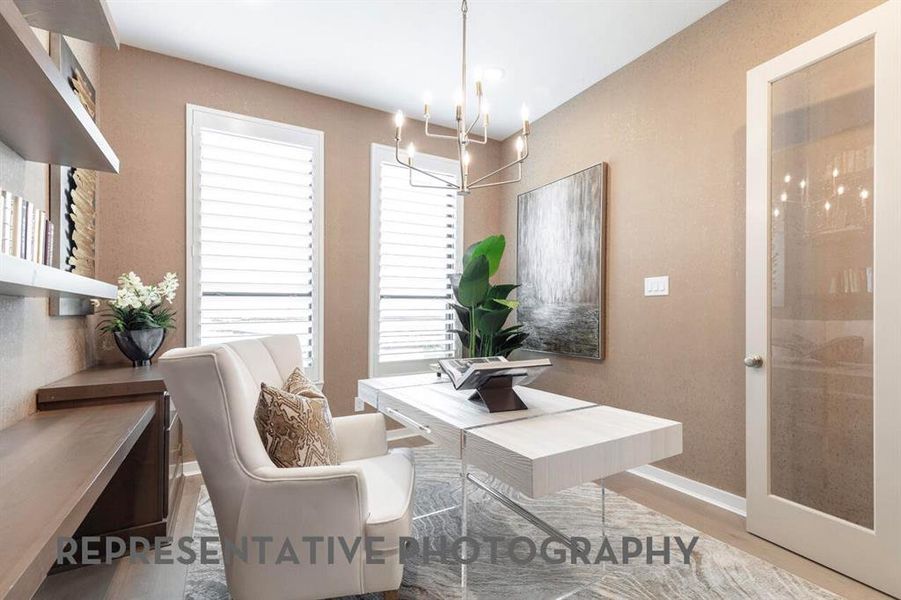 Furnished interior view inside a new home in Furst Ranch, Flower Mound (Image 19). Furnished interior view inside a new home in Furst Ranch, Flower Mound (Image 19).