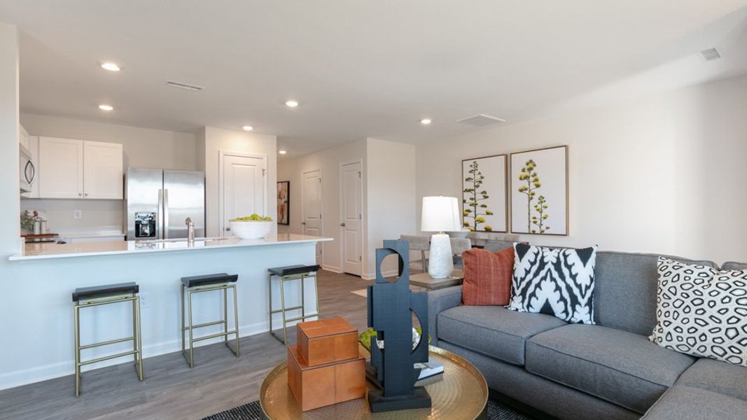 Furnished interior view inside a new home in The Townes at Ridgewood Farms, Winterville (Image 14).