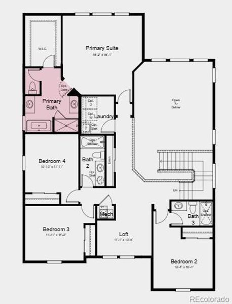 Additional Highlights Include: Fireplace at great room, built-in GE appliance package, unfinished basement, 8" doors on main level, door at primary bath, freestanding tub and shower at primary bath, covered outdoor living, plumbing rough-in at basement, and second sink at secondary bath.