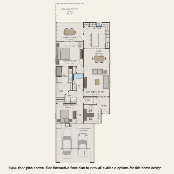 2D floor plan layout for the Compass by Del Webb in Del Webb Ocean Isle Beach, Shallotte, NC (Image 5).