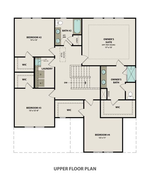 2D floor plan layout for the The Willow A Side-Entry by Davidson Homes LLC in Calista Farms, White House, TN (Image 3). 2D floor plan layout for the The Willow A Side-Entry by Davidson Homes LLC in Calista Farms, White House, TN (Image 3).