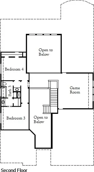 2D floor plan layout of this home in Bridgeland, Cypress, TX (Image 4).