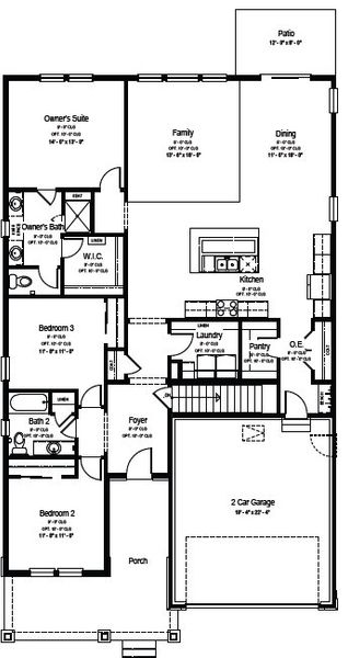 2D floor plan layout of this home in Country Club Reserve – Fort Collins, Fort Collins, CO (Image 3).