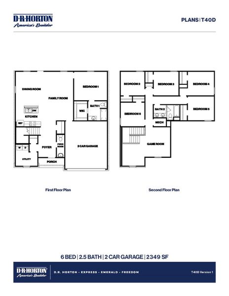 2D floor plan layout for the Plan by D.R. Horton in Mill Creek, Magnolia, TX (Image 4). 2D floor plan layout for the Plan by D.R. Horton in Mill Creek, Magnolia, TX (Image 4).