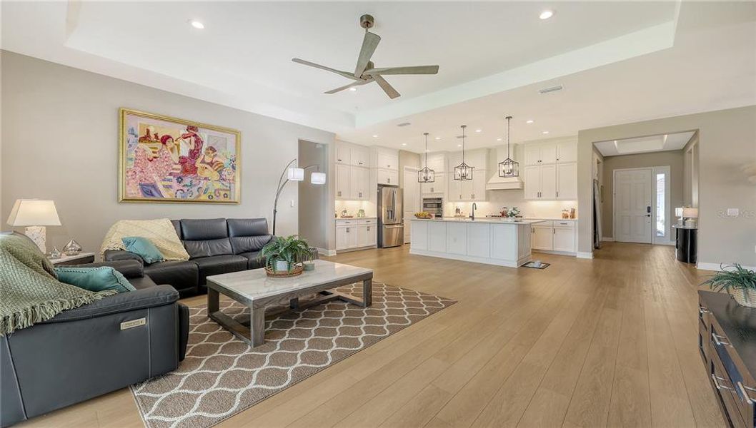 Great Room with Luxury Plank Vinyl Flooring