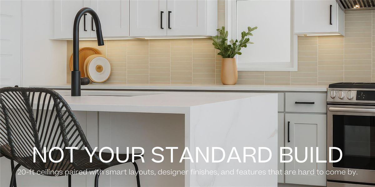 One of the floor plans in this community features 20 foot ceilings and an open concept layout. There are upgrade options for additional bedrooms and guest suite. One of the floor plans in this community features 20 foot ceilings and an open concept layout. There are upgrade options for additional bedrooms and guest suite.