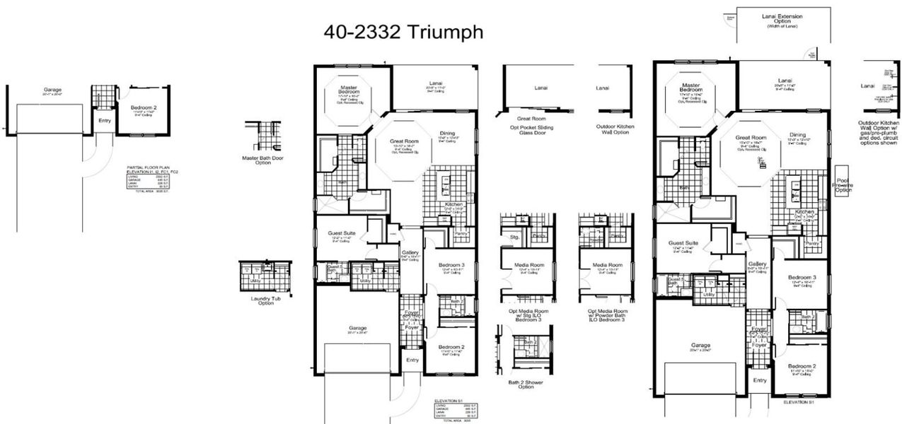 2D floor plan layout for the Triumph by Neal Communities in Verandah, Fort Myers, FL (Image 5).