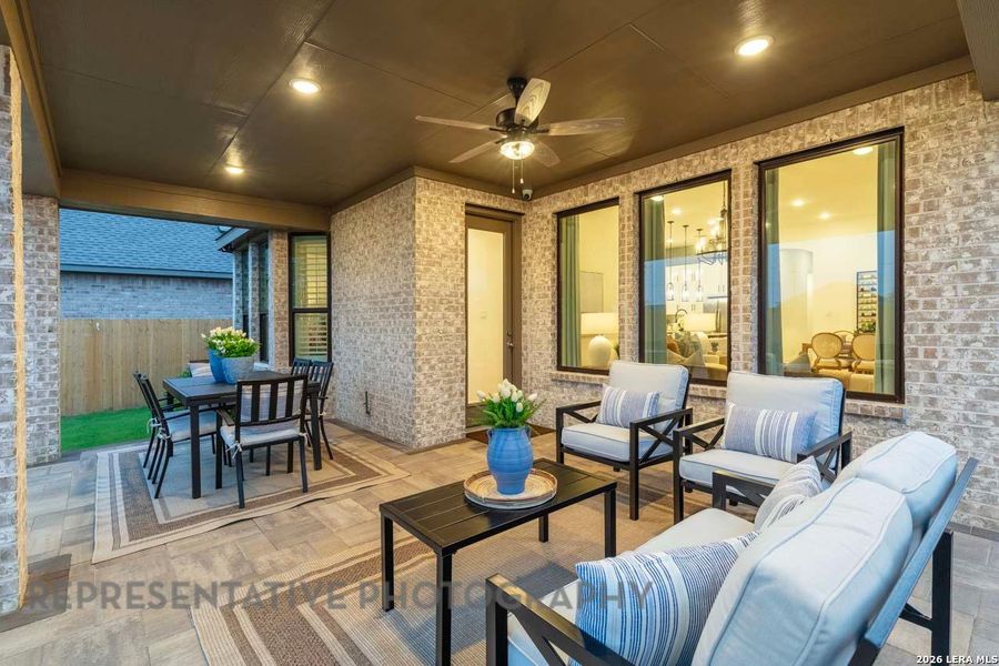 Exterior details and patio area of a home in Davis Ranch, San Antonio (Image 21).