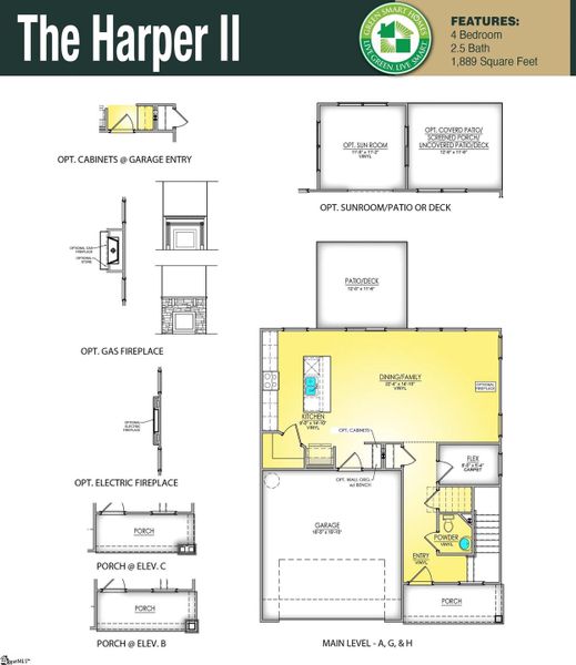 2D floor plan layout of this home in Shiloh Trail, Wellford, SC (Image 5).