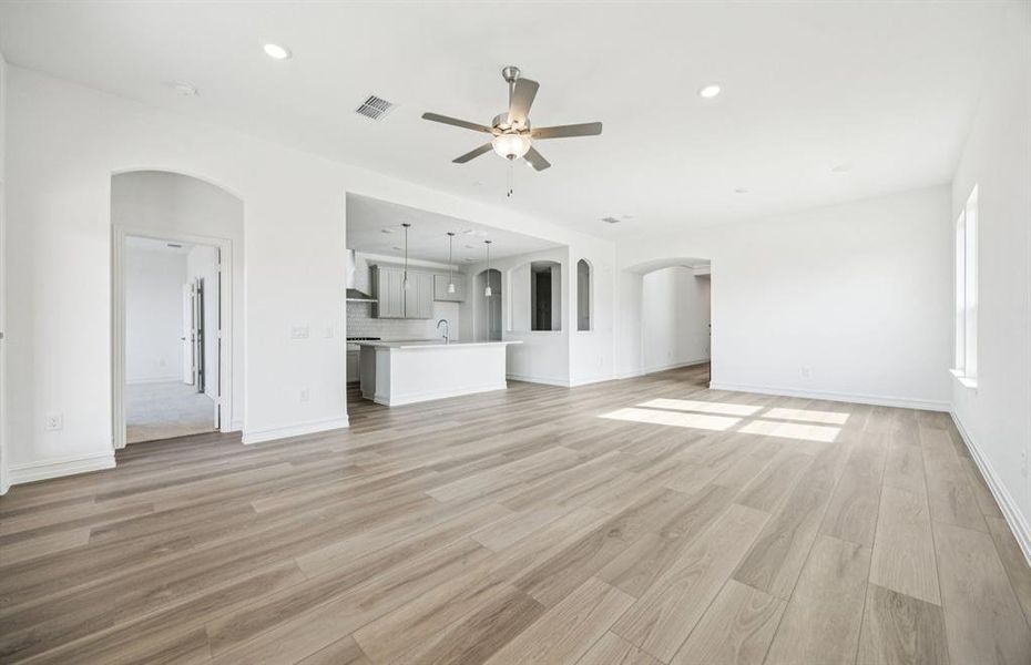 View of kitchen from gathering room