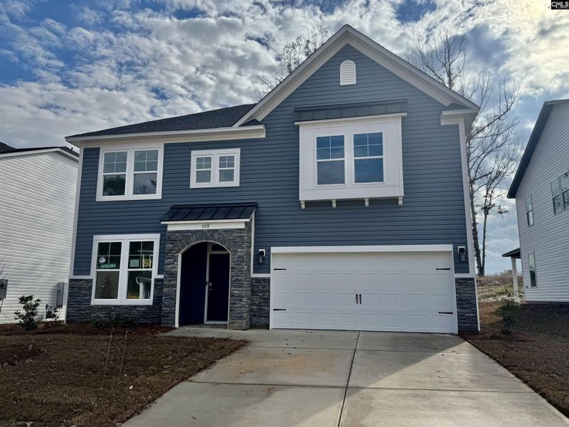 Front exterior of a new home in Boykin Hills, Chapin, SC, highlighting curb appeal (Image 1).