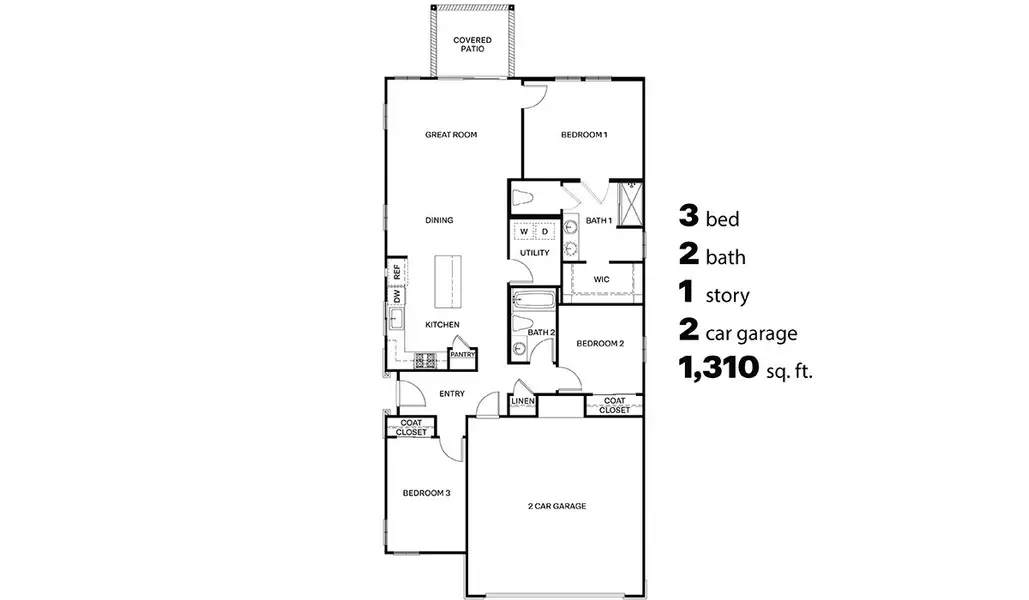 2D floor plan layout for the Aloe - C30A by D.R. Horton in Coronet at Gladden Farms, Marana, AZ (Image 2). 2D floor plan layout for the Aloe - C30A by D.R. Horton in Coronet at Gladden Farms, Marana, AZ (Image 2).