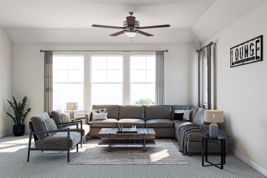 Representative furnished interior of a home built from the Fairfield by Tri Pointe Homes in Lagos Reserve, Manor (Image 19).