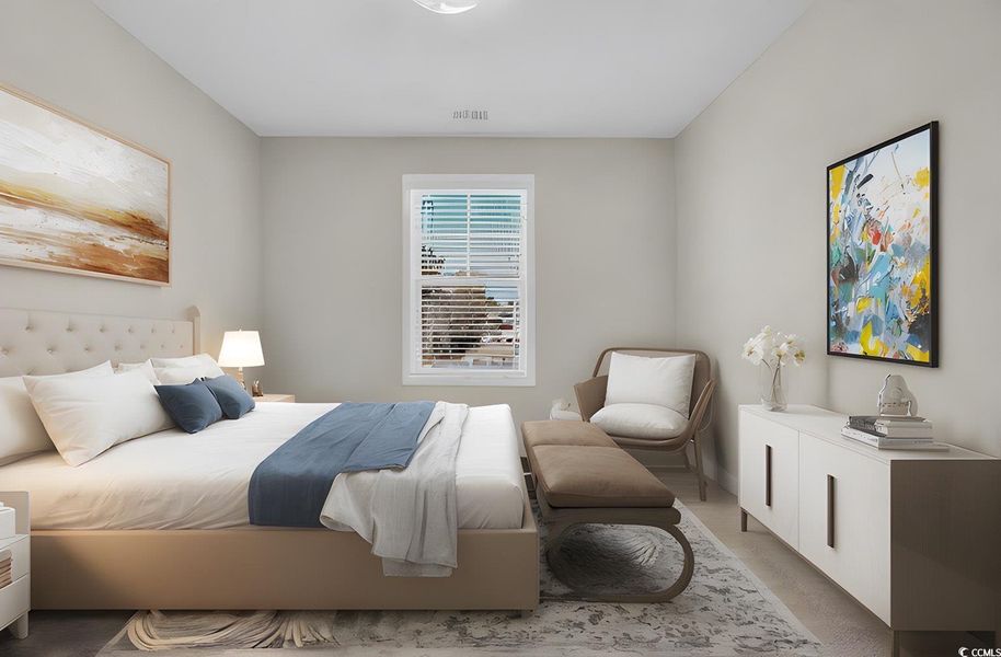 Bedroom with visible vents