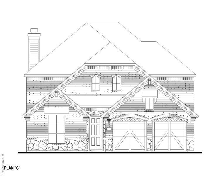 Plan 1509 Elevation C w/ Stone