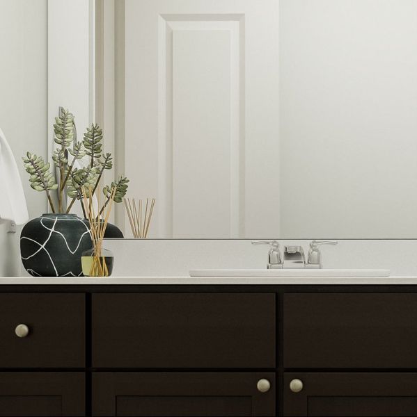 Red Oak Bathroom Vanity closeup