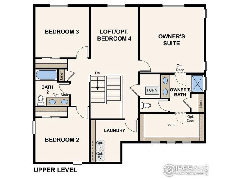 2D floor plan layout of this home in Prairie Song, Windsor, CO (Image 2).