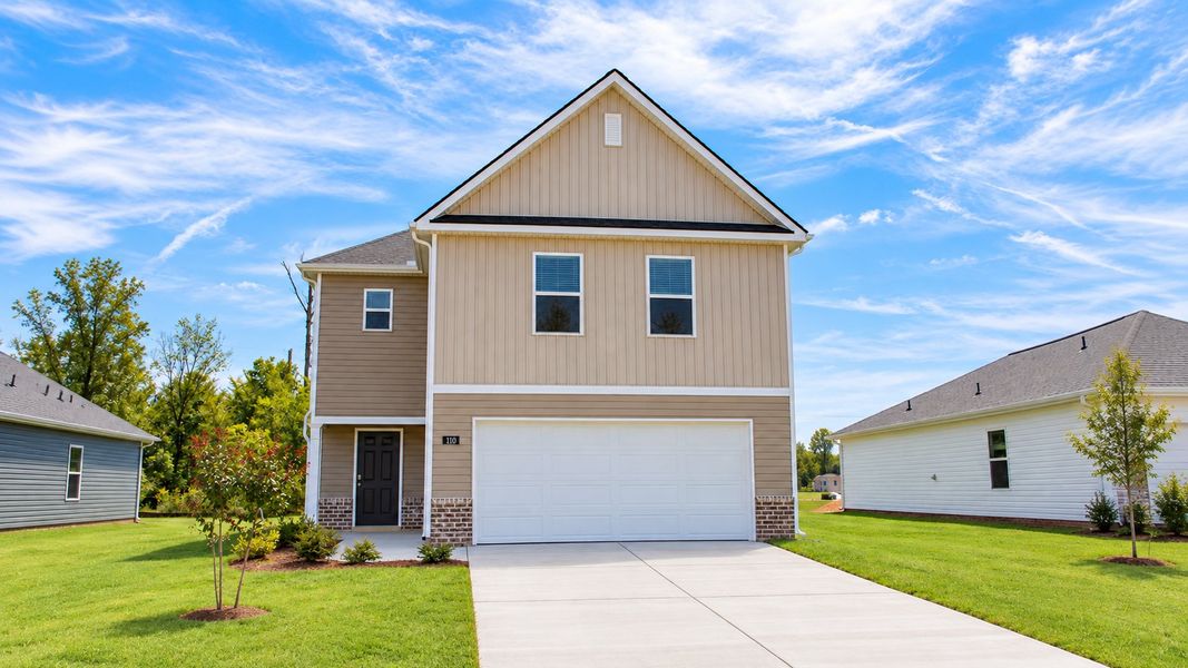 Front exterior of a new home in Evergreen Landing, Rossville, GA, highlighting curb appeal (Image 1). Front exterior of a new home in Evergreen Landing, Rossville, GA, highlighting curb appeal (Image 1).
