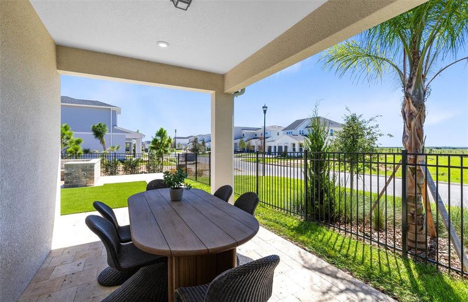 Exterior details and patio area of a home in Parkside Trails, Clermont (Image 2). Exterior details and patio area of a home in Parkside Trails, Clermont (Image 2).