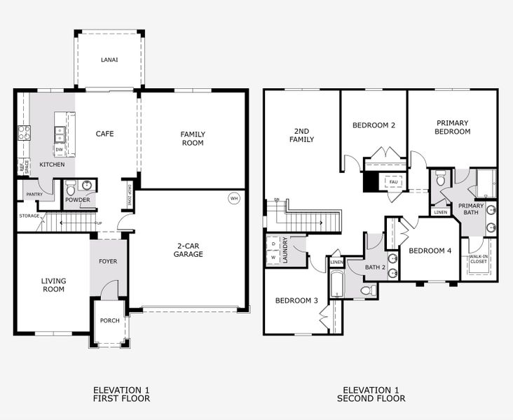2D floor plan layout of this home in Trinity Place, St. Cloud, FL (Image 2). 2D floor plan layout of this home in Trinity Place, St. Cloud, FL (Image 2).