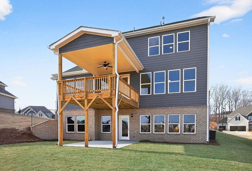 Exterior details and patio area of a home in The Manor at Gainesville Township, Gainesville (Image 4).