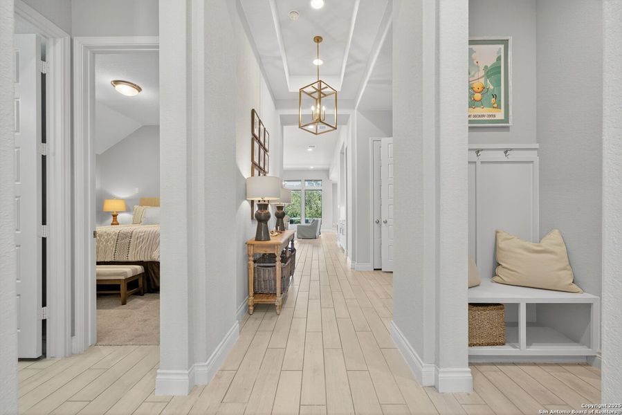 Furnished interior view inside a new home in Cibolo Canyons 60', San Antonio (Image 32).