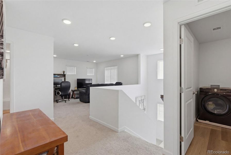 Furnished interior view inside a new home in Crossway at Second Creek, Commerce City (Image 19). Furnished interior view inside a new home in Crossway at Second Creek, Commerce City (Image 19).