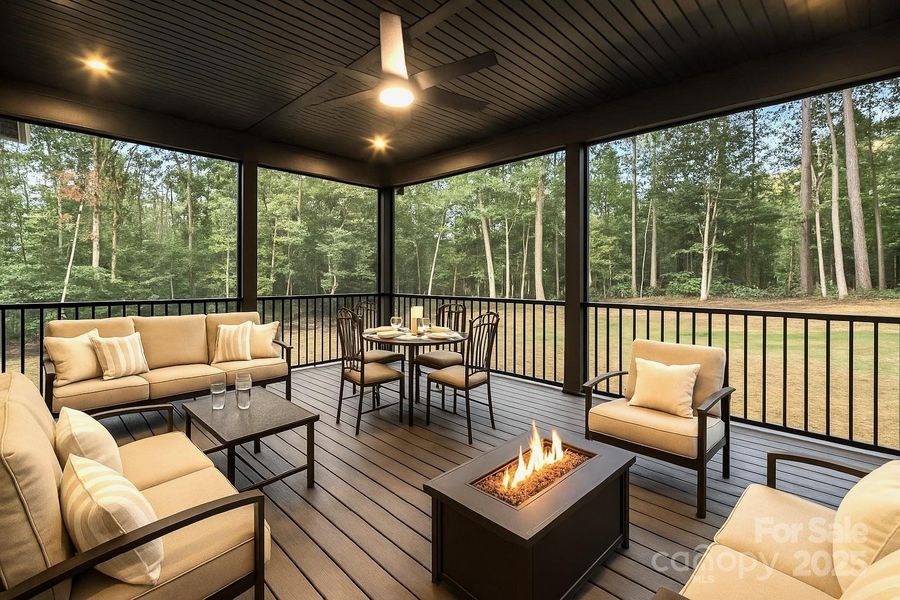 Back yard paradise with Screened Trex decked Patio for insect free entertaining.