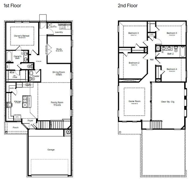 2D floor plan layout of this home in Red Hawk Landing, San Antonio, TX (Image 2).