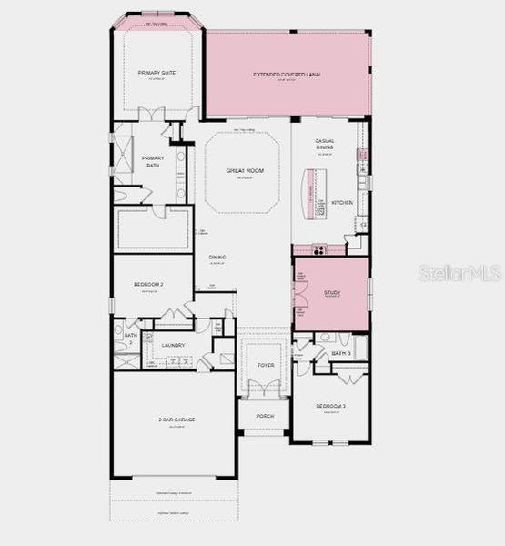 Structural options added include: Gourmet kitchen, study in place of flex, bay window at primary suite, extended covered lanai, pavers at lanai, tray ceiling package, and 8' interior doors.