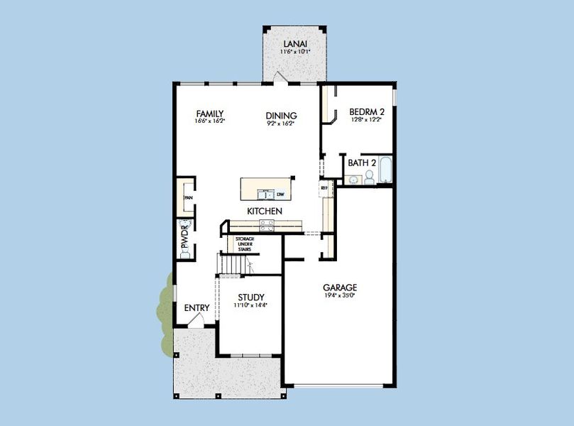 2D floor plan layout for the The Bradley by David Weekley Homes in Southwind – Executive Series, Plant City, FL (Image 5). 2D floor plan layout for the The Bradley by David Weekley Homes in Southwind – Executive Series, Plant City, FL (Image 5).