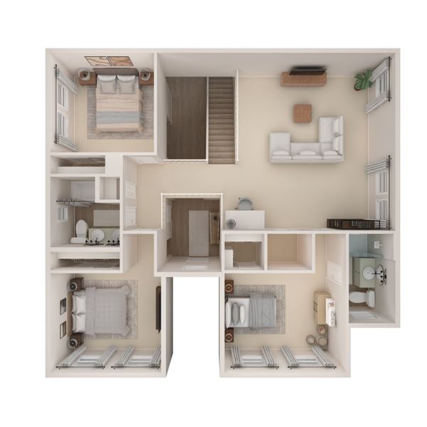 2D floor plan layout for the Tuscaloosa by K. Hovnanian® Homes in Oakberry Trails, Waller, TX (Image 25).